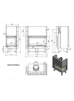 Каминная топка Kratki NADIA/14/P/BS/G