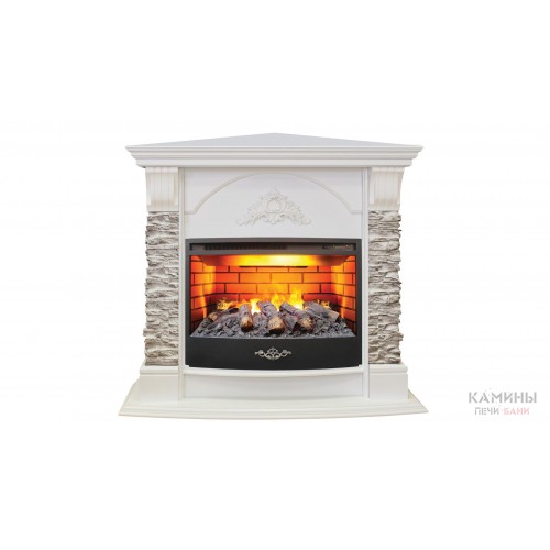 Электрокамин Athena Corner GR 25,5 WT c очагом FireStar 25,5 3D Электрокамин Athena Corner GR 25,5 WT c очагом FireStar 25,5 3D