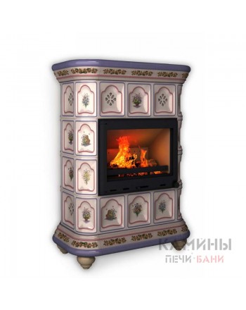 Изразцовый камин Истра пристенный Роспись