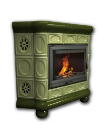 Изразцовый камин Медальон угловой однотонный В