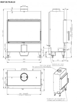 Каминная топка Romotop HEAT 2g 70.44.13 с одинарным стеклом