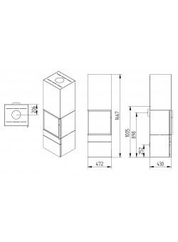 Печь-камин Jydepejsen Cubic 166