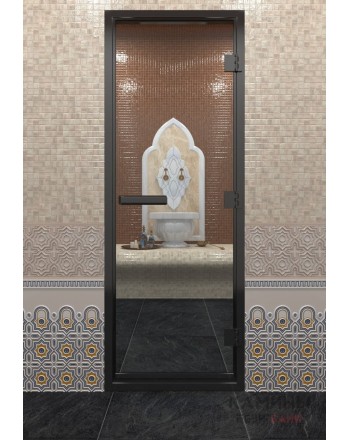 Дверь Doorwood Хамам в черном профиле