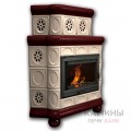 Изразцовый камин Медальон КимрПечь угловой двухъярусный однотонный В Изразцовый камин Медальон КимрПечь угловой двухъярусный однотонный В