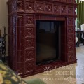 Изразцовый камина "Дорф" с топкой Астов ПС 6590 в багряном цвете глазури. Изразцовый камина "Дорф" с топкой Астов ПС 6590 в багряном цвете глазури.