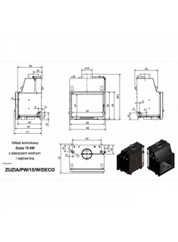 Каминная топка Kratki Zuzia/PW/15/W/DECO