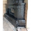 Угловой камин в благородном черном цвете из коллекции Альбион.