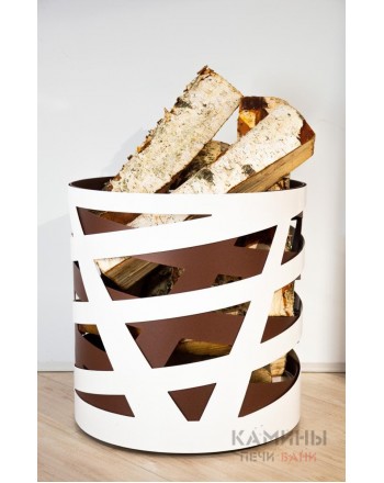 Дровница Saturn (бело-коричневая)