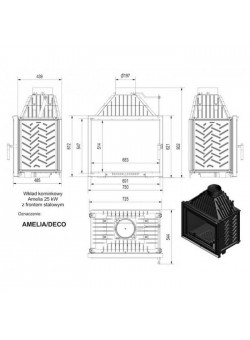 Каминная топка Kratki Amelia/DECO