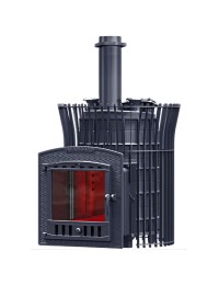 Печь AVANGARD ЗК 35 (П2) Ураган в сетке Тюльпан