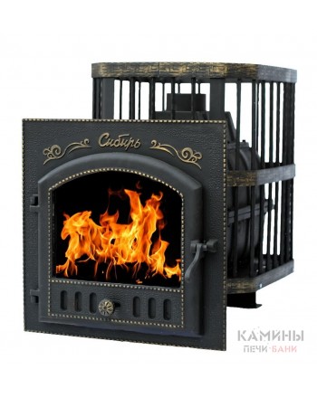 Печь Сибирь-24 с каминной дверцей (545х545)