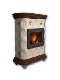Изразцовый камин Истра пристенный однотонный B