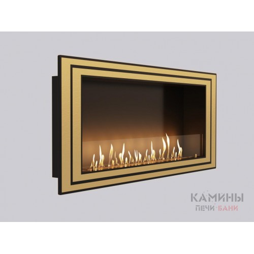 Настенный биокамин / очаг Saturn 900 с латунными рамками (SappFire) Настенный биокамин / очаг Saturn 900 с латунными рамками (SappFire)