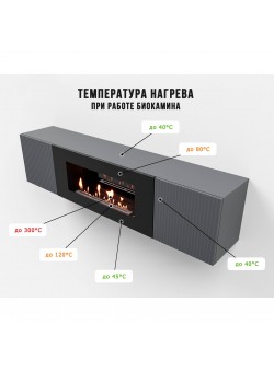 Тумба с биокамином Firelight BFP-P1700L графит