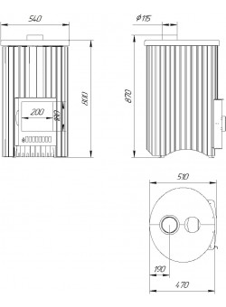 Печь для бани Ферингер Уют-18 ПФ Змеевик+Россо Леванте