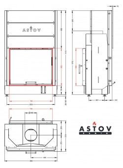 Каминная топка АСТОВ ПТ 7363