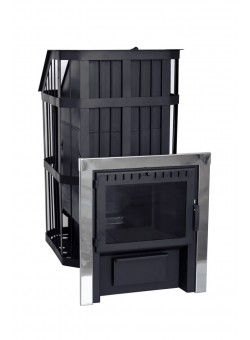 Печь Сибирь с закрытой каменкой с панорамной дверцей