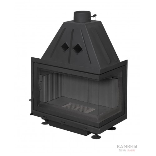 Каминная топка Экокамин Альфа 700 RB два стекла правая черный шамот Каминная топка Экокамин Альфа 700 RB два стекла правая черный шамот