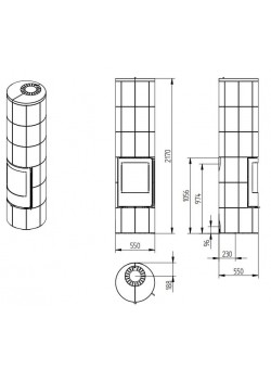 Печь-камин Jydepejsen Troja 46 Dark Sandstone