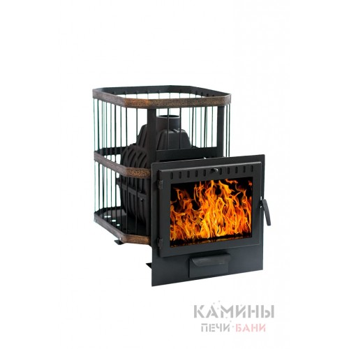  Печь банная чугунная СИБИРЬ-20 с панорамной дверцей (Сетка) 