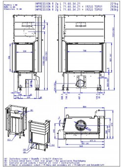 Каминная топка Romotop IMPRESSION R(L) 2G L 71.60.34.21 угловая каминная топка с гильотиной