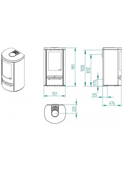 Печь-камин Jydepejsen Cosmo 971 Soapstone