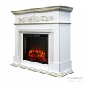 Каминокомплект BEETHOVEN/БЕТХОВЕН Белый дуб с золотой патиной с очагом Электроочаг EPSILON 26