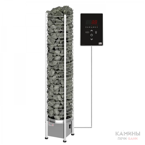 Печь для бани SAWO TOWER TH3-35Ni2-P (3,5 кВт, нержавейка), выносной пульт (встроенный блок мощности, пульт покупается отдельно) для бани и сауны