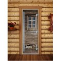 Дверь Doorwood Престиж Фотопечать для бани сатин 8 мм