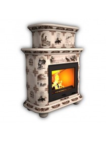 Изразцовый камин Прованс центральный двухъярусный Художественный