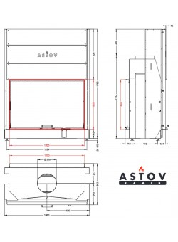 Каминная топка АСТОВ ПТ 12080
