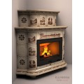 Изразцовый камин Прованс КимрПечь угловой двухъярусный Художественный