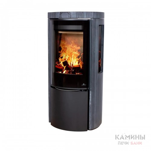 Печь-камин Jydepejsen Cozy Modern Dark Sandstone Side Glass