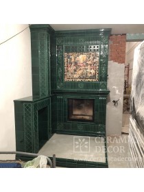 Изразцовый муравленный камин Бристоль с туннельной топкой