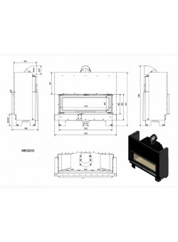 Каминная топка Kratki MB120/G