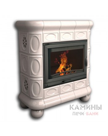 Изразцовый камин Медальон пристенный однотонный А