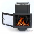Чугунная банная печь Сибирь-24 конвекционная с панорамной топочной дверцей Чугунная банная печь Сибирь-24 конвекционная с панорамной топочной дверцей