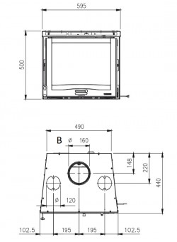 Каминная топка La Nordica Inserto 60 L 4.0 Ventilato