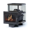 Чугунная банная печь Сибирь-18 с панорамной топочной дверцей Чугунная банная печь Сибирь-18 с панорамной топочной дверцей