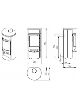 Печь-камин Jydepejsen Orion Grey Wood Sandstone Special