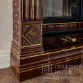 Комплект изразцовой плитки Бристоль для отделки портала. Цвет: Шоколад с золочением 146