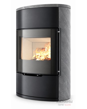 Дровяная печь-камин Ember O2 FG Rounded sides - natural stone (вид не указан)