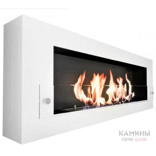 Биокамин Orion 1200 с белой рамкой со стеклом (ZeFire) Биокамин Orion 1200 с белой рамкой со стеклом (ZeFire)