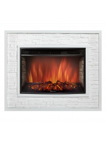 Каминокомплект:Очаг Electrolux EFP/P-3320RLS, портал Loft 30 камень белый, белая эмаль