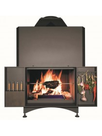 Топка-камин Brunner Urfeuer 50/66 кухонный с грилем, функциональными нишами