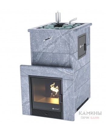 Печь ИзиСтим «ГЕЛЕНДЖИК» М2 В ПОЛНОЦЕННОМ КОЖУХЕ С ОТКРЫТЫМ ВЕРХОМ