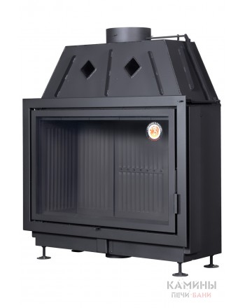 Каминная топка Экокамин Альфа 1000 подовая черный шамот