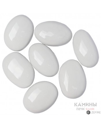 Декоративные керамические камни белые 7 шт (ZeFire)