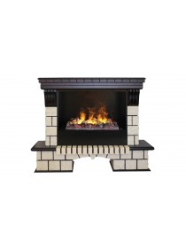 Электрокамин Stone 26 AO с очагом 3D Cassette 630 + Black вставка