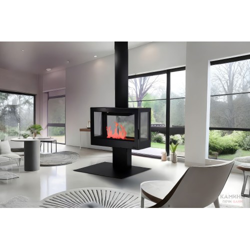 Центральный подвесной дизайнерский камин AVES 35 КВАДРО 4 Центральный подвесной дизайнерский камин AVES 35 КВАДРО 4